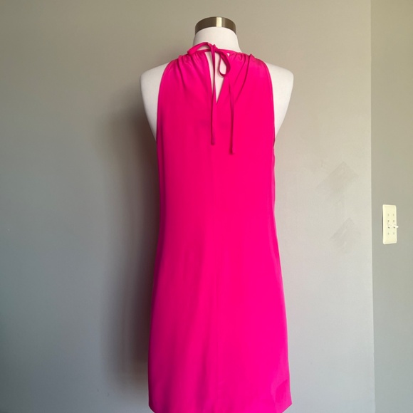 TRINA TURK Silk Rope-Trim Sleeveless Mini Cocktail Summer Party Dress Hot Pink - Picture 5 of 11